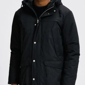 Selected Homme Ellis Men's Hooded Black Parka